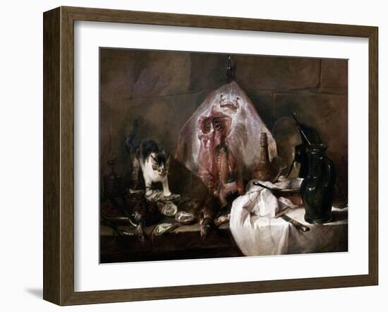 The Ray and La Raie, 1727, French School-Jean-Baptiste Simeon Chardin-Framed Giclee Print