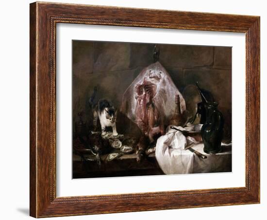 The Ray and La Raie, 1727, French School-Jean-Baptiste Simeon Chardin-Framed Giclee Print