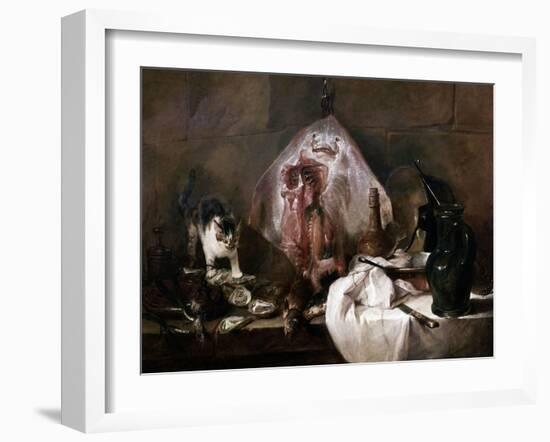 The Ray and La Raie, 1727, French School-Jean-Baptiste Simeon Chardin-Framed Giclee Print