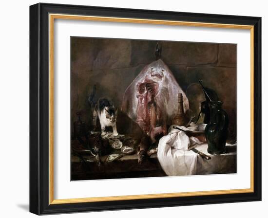 The Ray and La Raie, 1727, French School-Jean-Baptiste Simeon Chardin-Framed Giclee Print