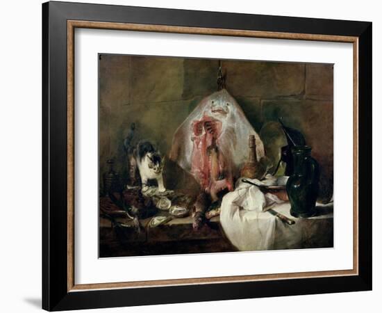 The Ray Or, the Kitchen Interior, 1728-Jean-Baptiste Simeon Chardin-Framed Giclee Print