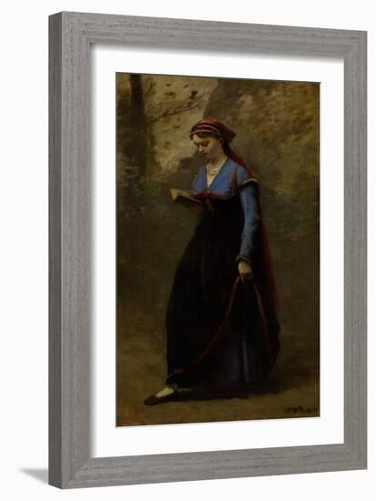 The Reader, 1868-Jean-Baptiste-Camille Corot-Framed Giclee Print