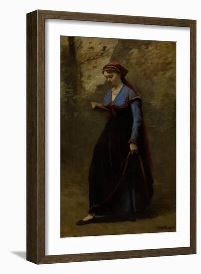 The Reader, 1868-Jean-Baptiste-Camille Corot-Framed Giclee Print