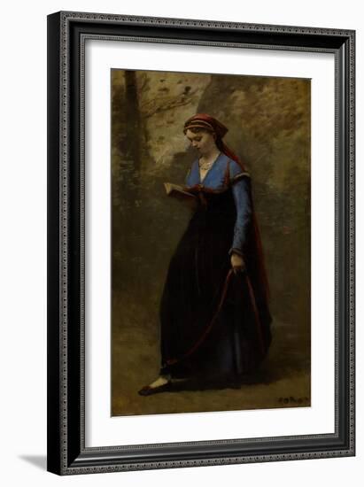 The Reader, 1868-Jean-Baptiste-Camille Corot-Framed Giclee Print