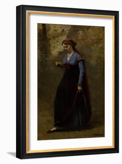 The Reader, 1868-Jean-Baptiste-Camille Corot-Framed Giclee Print