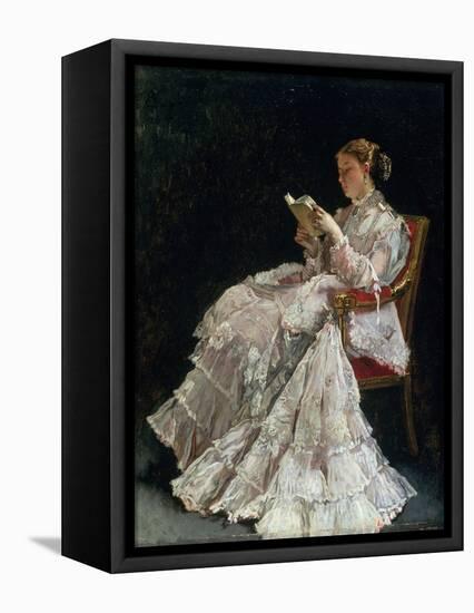 The Reader, C.1860-Alfred Emile Léopold Stevens-Framed Premier Image Canvas