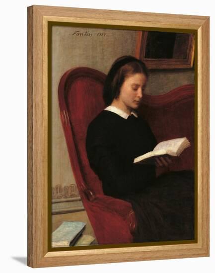 The Reader (Marie Fantin Latour, the Artist's Sister)-Henri Fantin-Latour-Framed Premier Image Canvas