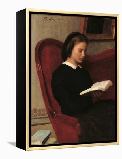 The Reader (Marie Fantin Latour, the Artist's Sister)-Henri Fantin-Latour-Framed Premier Image Canvas