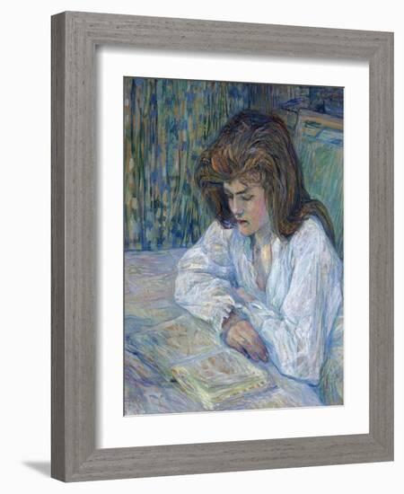 The Reader Par Toulouse-Lautrec, Henri, De (1864-1901). Oil on Cardboard, Size : 68X61, 1889, Priva-Henri de Toulouse-Lautrec-Framed Giclee Print