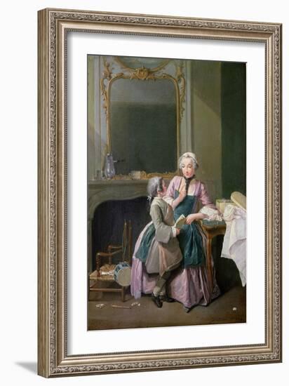 The Reading Lesson, 1740-Louis Aubert-Framed Giclee Print