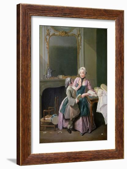The Reading Lesson, 1740-Louis Aubert-Framed Giclee Print