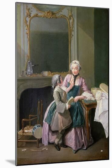 The Reading Lesson, 1740-Louis Aubert-Mounted Giclee Print