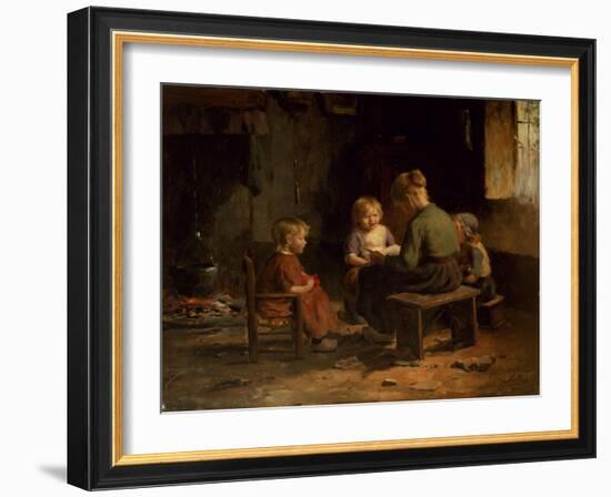 The Reading Lesson-Evert Pieters-Framed Giclee Print