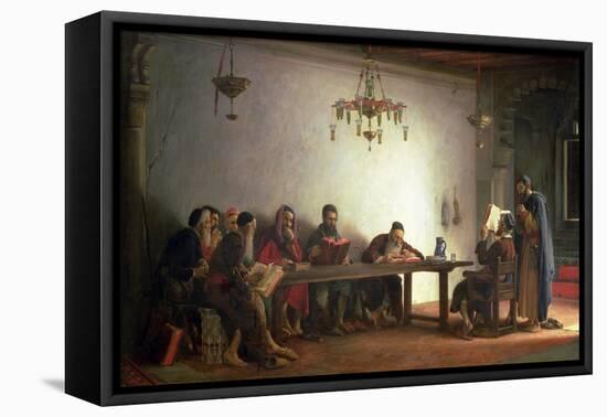 The Reading of the Bible by the Rabbis, a Souvenir of Morocco, 1882-Jean Jules Antoine Lecomte du Nouy-Framed Premier Image Canvas