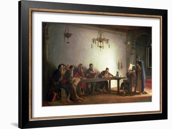 The Reading of the Bible by the Rabbis, a Souvenir of Morocco, 1882-Jean Jules Antoine Lecomte du Nouy-Framed Giclee Print