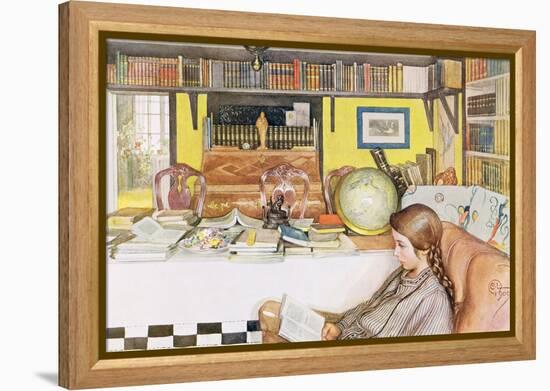 The Reading Room, Published in "Lasst Licht Hinin",("Let in More Light") 1909-Carl Larsson-Framed Premier Image Canvas