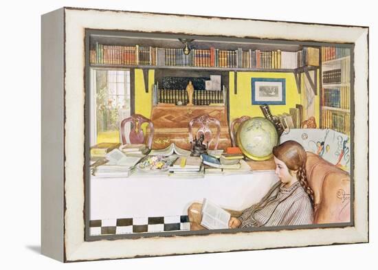 The Reading Room, Published in "Lasst Licht Hinin",("Let in More Light") 1909-Carl Larsson-Framed Premier Image Canvas