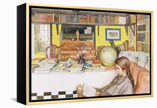 The Reading Room, Published in "Lasst Licht Hinin",("Let in More Light") 1909-Carl Larsson-Framed Premier Image Canvas