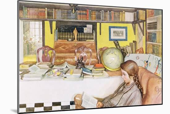 The Reading Room, Published in "Lasst Licht Hinin",("Let in More Light") 1909-Carl Larsson-Mounted Giclee Print