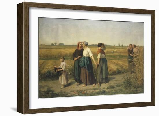 The Reapers, c.1860-Jules Breton-Framed Giclee Print