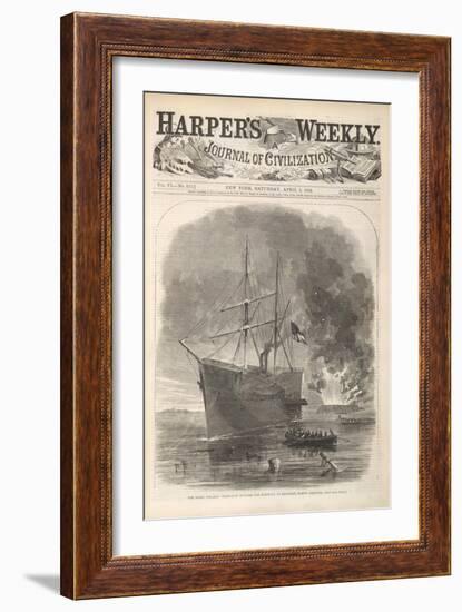 The Rebel (Confederate) Steamer 'Nashville' Running the Blocade at Beaufort, North Carolina-null-Framed Giclee Print