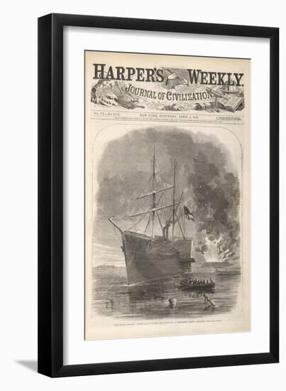 The Rebel (Confederate) Steamer 'Nashville' Running the Blocade at Beaufort, North Carolina-null-Framed Giclee Print