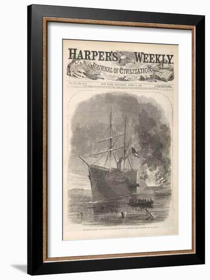 The Rebel (Confederate) Steamer 'Nashville' Running the Blocade at Beaufort, North Carolina-null-Framed Giclee Print