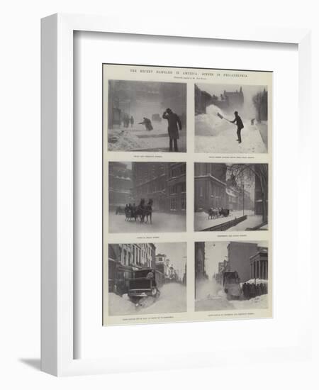 The Recent Blizzard in America, Scenes in Philadelphia-null-Framed Giclee Print