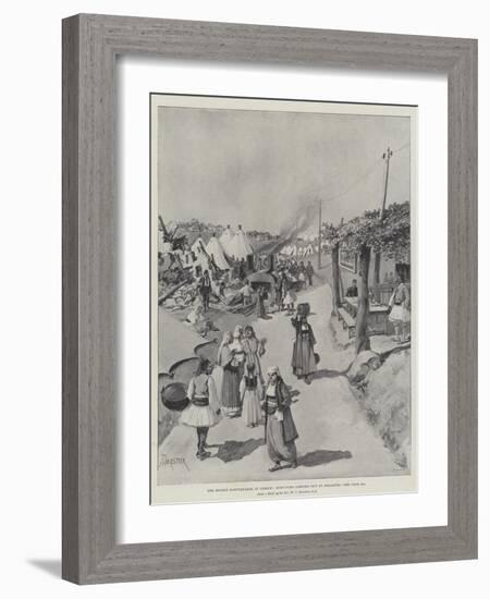 The Recent Earthquakes in Greece, Survivors Camping Out at Atalante-Amedee Forestier-Framed Giclee Print