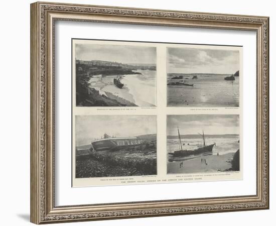 The Recent Gales, Wrecks on the Cornish and Kentish Coasts-null-Framed Giclee Print