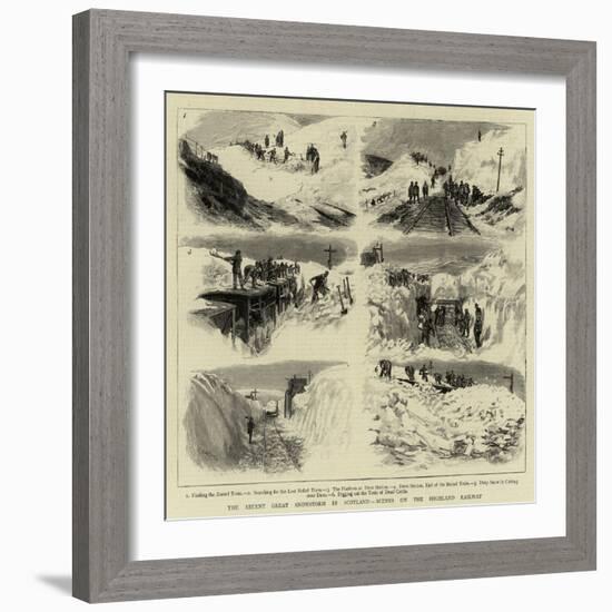 The Recent Great Snowstorm in Scotland, Scenes on the Highland Railway-William Lionel Wyllie-Framed Giclee Print