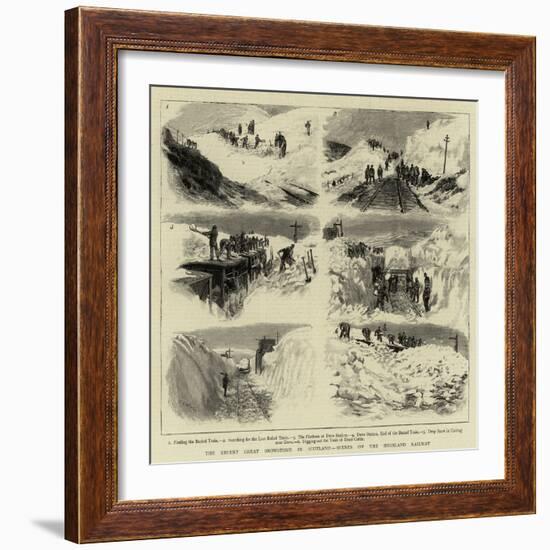 The Recent Great Snowstorm in Scotland, Scenes on the Highland Railway-William Lionel Wyllie-Framed Giclee Print