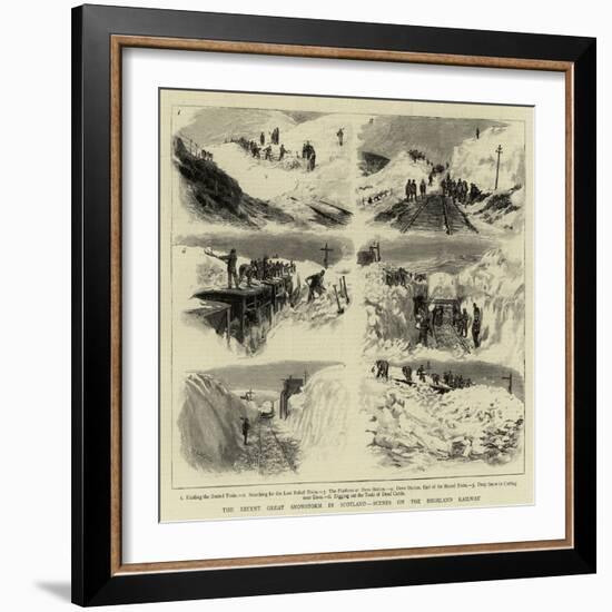 The Recent Great Snowstorm in Scotland, Scenes on the Highland Railway-William Lionel Wyllie-Framed Giclee Print