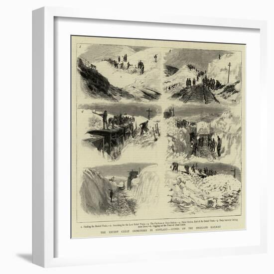 The Recent Great Snowstorm in Scotland, Scenes on the Highland Railway-William Lionel Wyllie-Framed Giclee Print