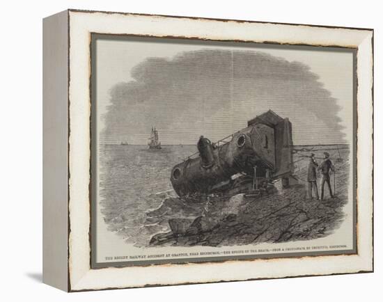 The Recent Railway Accident at Granton, Near Edinburgh, the Engine on the Beach-Frederick Morgan-Framed Premier Image Canvas