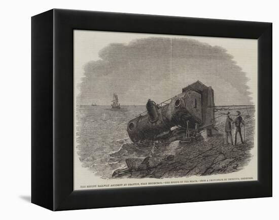 The Recent Railway Accident at Granton, Near Edinburgh, the Engine on the Beach-Frederick Morgan-Framed Premier Image Canvas