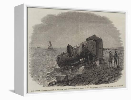 The Recent Railway Accident at Granton, Near Edinburgh, the Engine on the Beach-Frederick Morgan-Framed Premier Image Canvas