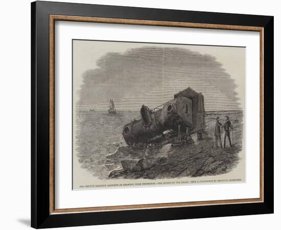 The Recent Railway Accident at Granton, Near Edinburgh, the Engine on the Beach-Frederick Morgan-Framed Giclee Print