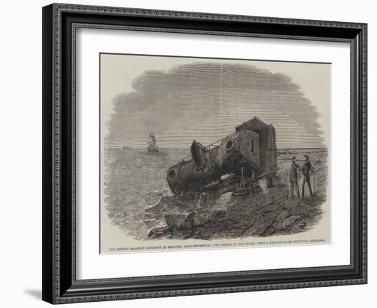 The Recent Railway Accident at Granton, Near Edinburgh, the Engine on the Beach-Frederick Morgan-Framed Giclee Print