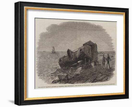 The Recent Railway Accident at Granton, Near Edinburgh, the Engine on the Beach-Frederick Morgan-Framed Giclee Print