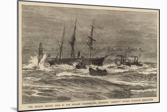 The Recent Severe Gale in the English Channel, the Steamship Hankow Outside Plymouth Breakwater-William Lionel Wyllie-Mounted Giclee Print