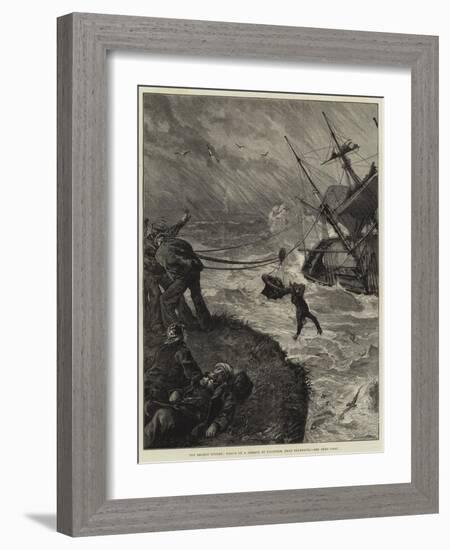 The Recent Storms, Wreck of a Barque at Balitham, Near Plymouth-null-Framed Giclee Print