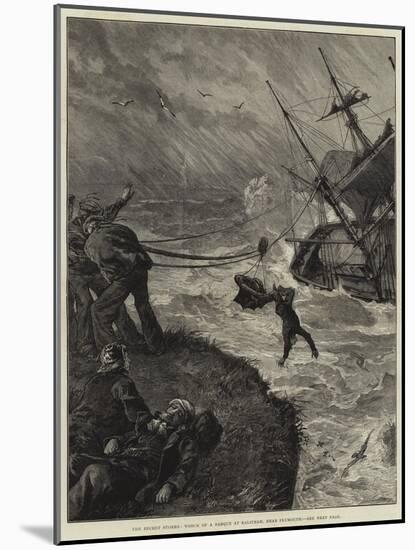 The Recent Storms, Wreck of a Barque at Balitham, Near Plymouth-null-Mounted Giclee Print