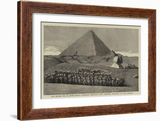 The Recent War in Egypt, Second Battalion Highland Light Infantry Picnicking at the Pyramids-null-Framed Giclee Print