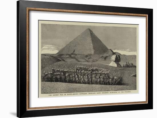 The Recent War in Egypt, Second Battalion Highland Light Infantry Picnicking at the Pyramids-null-Framed Giclee Print