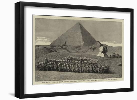 The Recent War in Egypt, Second Battalion Highland Light Infantry Picnicking at the Pyramids-null-Framed Giclee Print