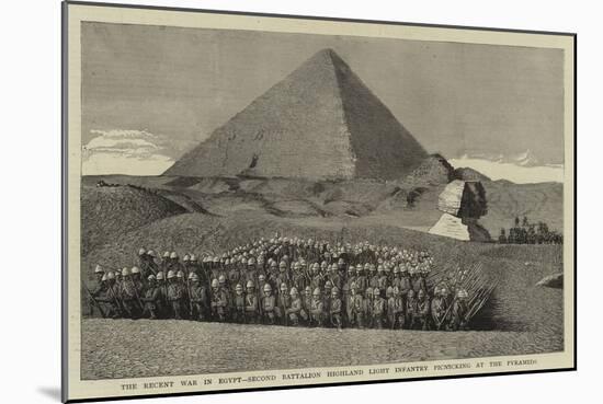 The Recent War in Egypt, Second Battalion Highland Light Infantry Picnicking at the Pyramids-null-Mounted Giclee Print