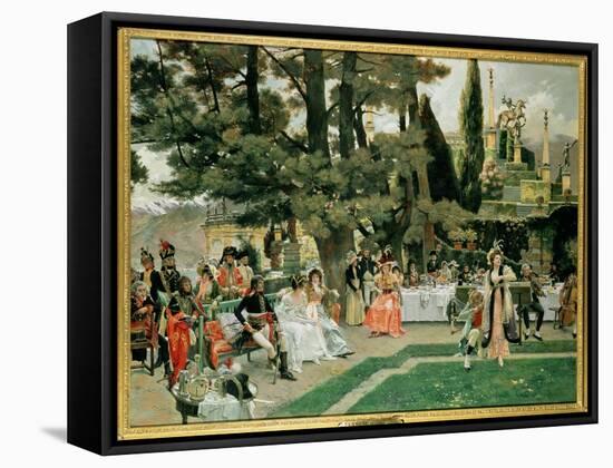 The Reception for Napoleon I on the Isola Bella in the 5th Year of His Reign-Francois Flameng-Framed Premier Image Canvas