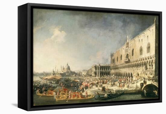 The Reception of the French Ambassador in Venice, 1725-26-Canaletto-Framed Premier Image Canvas