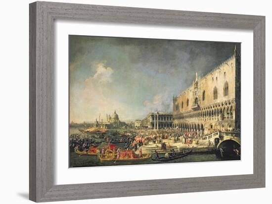 The Reception of the French Ambassador in Venice, circa 1740s-Canaletto-Framed Giclee Print